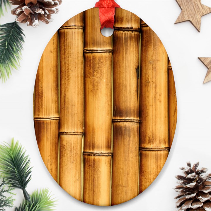 Brown Bamboo Texture  Ornament (Oval)