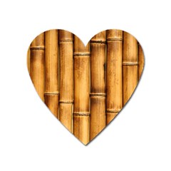 Brown Bamboo Texture  Heart Magnet