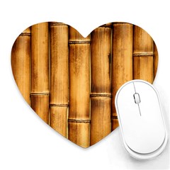 Brown Bamboo Texture  Heart Mousepad by nateshop