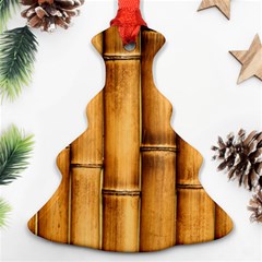 Brown Bamboo Texture  Ornament (Christmas Tree) 