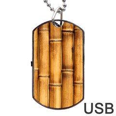 Brown Bamboo Texture  Dog Tag Usb Flash (two Sides) by nateshop