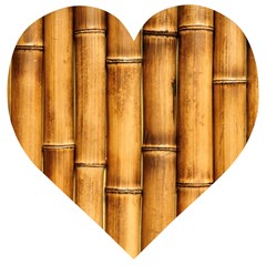 Brown Bamboo Texture  Wooden Puzzle Heart