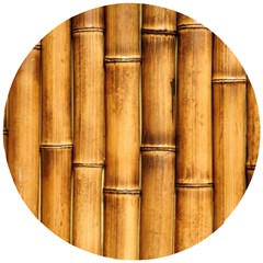 Brown Bamboo Texture  Wooden Puzzle Round by nateshop