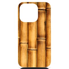 Brown Bamboo Texture  Iphone 14 Pro Black Uv Print Case by nateshop