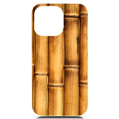 Brown Bamboo Texture  Iphone 14 Pro Max Black Uv Print Case by nateshop