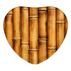 Brown Bamboo Texture  Heart Glass Fridge Magnet (4 Pack) by nateshop