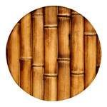 Brown Bamboo Texture  Round Glass Fridge Magnet (4 pack) Front