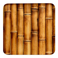 Brown Bamboo Texture  Square Glass Fridge Magnet (4 Pack) by nateshop