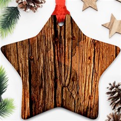 Brown Wooden Texture Ornament (star) by nateshop