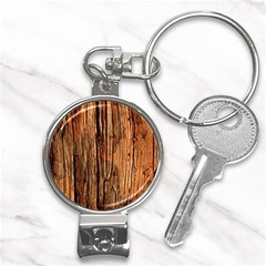 Brown Wooden Texture Nail Clippers Key Chain by nateshop