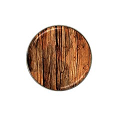 Brown Wooden Texture Hat Clip Ball Marker (4 Pack)