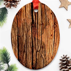 Brown Wooden Texture Oval Ornament (two Sides) by nateshop