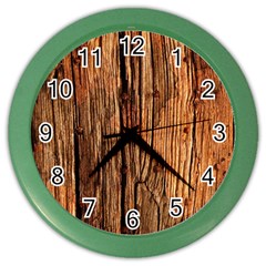 Brown Wooden Texture Color Wall Clock by nateshop