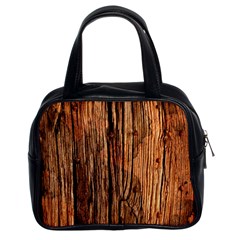 Brown Wooden Texture Classic Handbag (two Sides) by nateshop