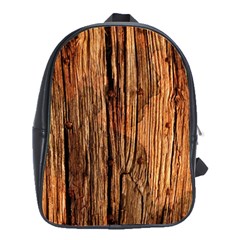 Brown Wooden Texture School Bag (large) by nateshop