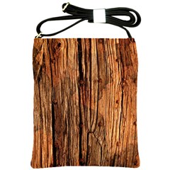 Brown Wooden Texture Shoulder Sling Bag by nateshop