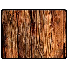 Brown Wooden Texture Fleece Blanket (large) by nateshop