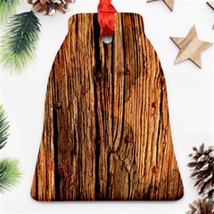 Brown Wooden Texture Bell Ornament (two Sides) by nateshop