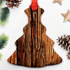 Brown Wooden Texture Christmas Tree Ornament (two Sides)