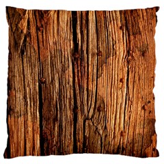 Brown Wooden Texture Large Cushion Case (one Side) by nateshop