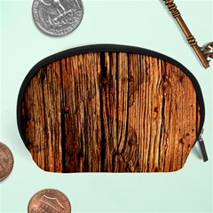 Brown Wooden Texture Accessory Pouch (large) by nateshop