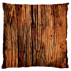 Brown Wooden Texture Large Premium Plush Fleece Cushion Case (one Side) by nateshop