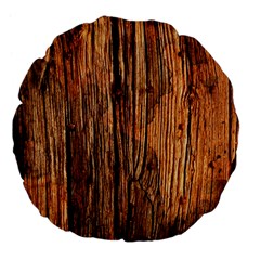 Brown Wooden Texture Large 18  Premium Flano Round Cushions by nateshop