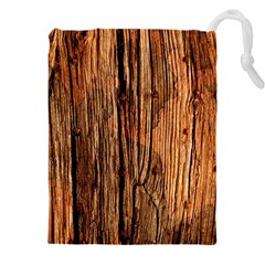 Brown Wooden Texture Drawstring Pouch (5xl) by nateshop