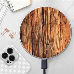 Brown Wooden Texture Wireless Fast Charger(white) by nateshop