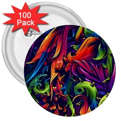 Colorful Floral Patterns, Abstract Floral Background 3  Buttons (100 Pack) 