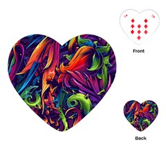 Colorful Floral Patterns, Abstract Floral Background Playing Cards Single Design (heart)