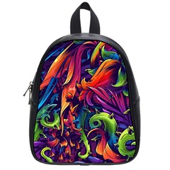 Colorful Floral Patterns, Abstract Floral Background School Bag (small) by nateshop