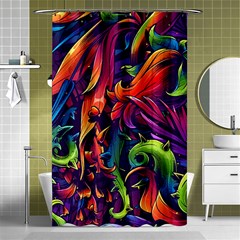 Colorful Floral Patterns, Abstract Floral Background Shower Curtain 48  X 72  (small)  by nateshop