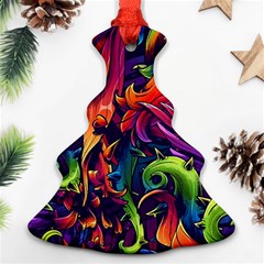 Colorful Floral Patterns, Abstract Floral Background Ornament (christmas Tree) 