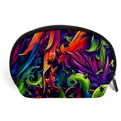 Colorful Floral Patterns, Abstract Floral Background Accessory Pouch (large) by nateshop