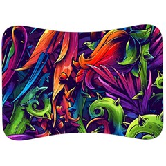 Colorful Floral Patterns, Abstract Floral Background Velour Seat Head Rest Cushion by nateshop