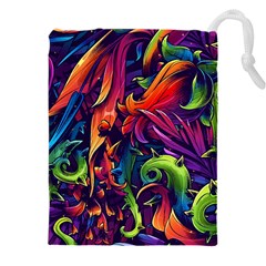 Colorful Floral Patterns, Abstract Floral Background Drawstring Pouch (4xl) by nateshop