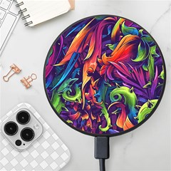 Colorful Floral Patterns, Abstract Floral Background Wireless Fast Charger(black) by nateshop