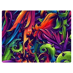 Colorful Floral Patterns, Abstract Floral Background Premium Plush Fleece Blanket (extra Small) by nateshop