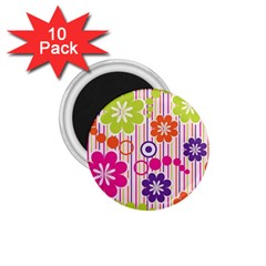 Colorful Flowers Pattern Floral Patterns 1 75  Magnets (10 Pack)  by nateshop