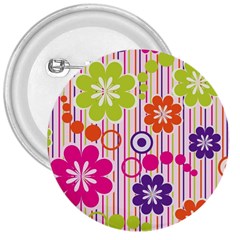 Colorful Flowers Pattern Floral Patterns 3  Buttons