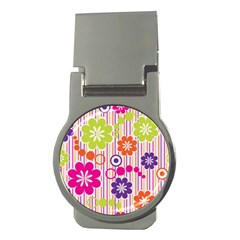 Colorful Flowers Pattern Floral Patterns Money Clips (round)  by nateshop