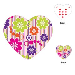 Colorful Flowers Pattern Floral Patterns Playing Cards Single Design (heart) by nateshop