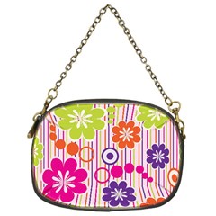 Colorful Flowers Pattern Floral Patterns Chain Purse (one Side)