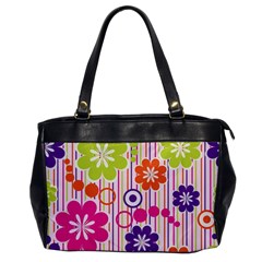 Colorful Flowers Pattern Floral Patterns Oversize Office Handbag by nateshop