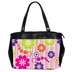 Colorful Flowers Pattern Floral Patterns Oversize Office Handbag (2 Sides) by nateshop