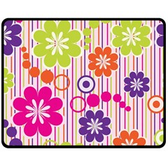 Colorful Flowers Pattern Floral Patterns Fleece Blanket (medium) by nateshop