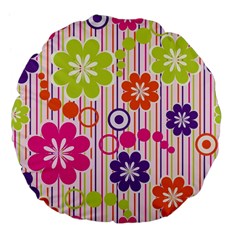 Colorful Flowers Pattern Floral Patterns Large 18  Premium Flano Round Cushions by nateshop