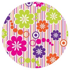 Colorful Flowers Pattern Floral Patterns Uv Print Acrylic Ornament Round by nateshop