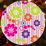 Colorful Flowers Pattern Floral Patterns UV Print Acrylic Ornament Round Front